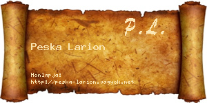 Peska Larion névjegykártya
